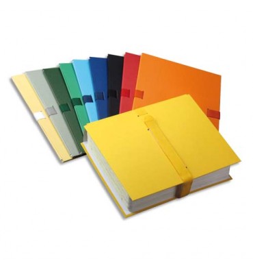 ELBA Chemise extensible Color Life papier toilé, fermeture par sangle velcro, coloris beige