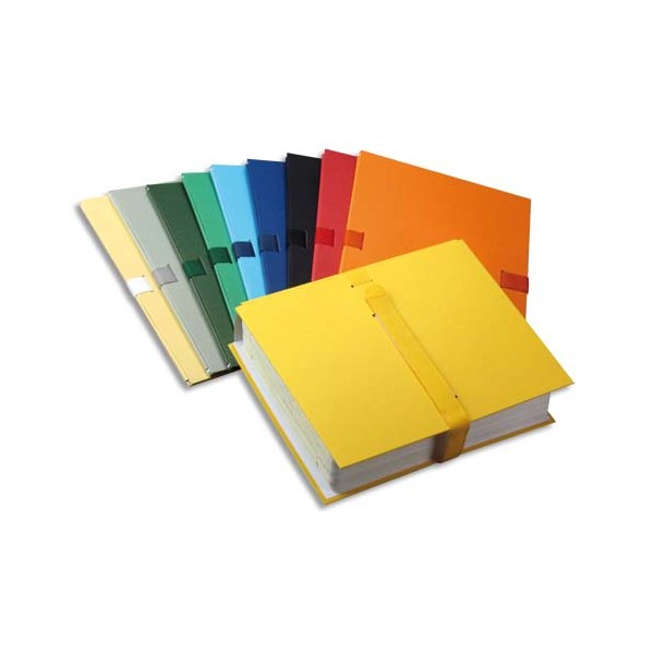 ELBA Chemise extensible Color Life papier toilé, fermeture par sangle velcro, coloris beige