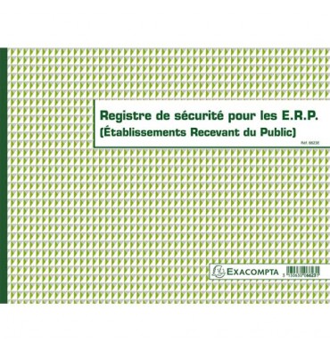 EXACOMPTA Registre de Sécurité pour les ERP format 24 x 32 cm, piqûre 20 pages 6623E