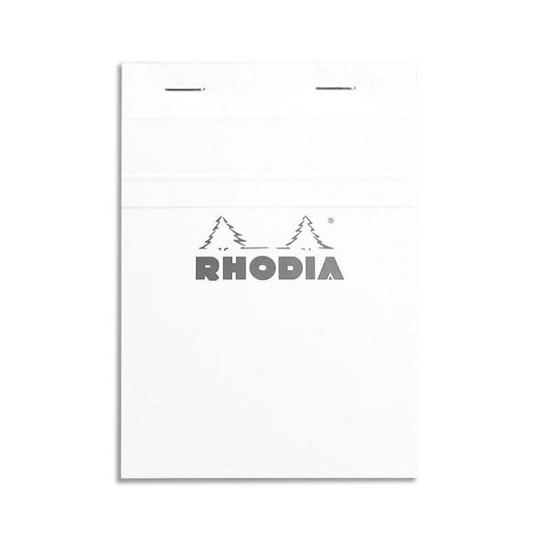 RHODIA Bloc de direction couverture blanche 80 feuilles (160 pages) format A6 réglure 5x5