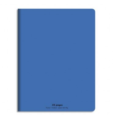 CONQUERANT C9 Cahier piqûre 17x22cm 32 pages 90g, Séyès. Couverture polypropylène Bleu