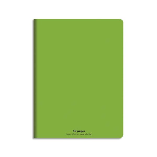 CONQUERANT Cahier piqûre 17x22cm 48 pages 90g, Séyès. Couverture polypropylène Vert