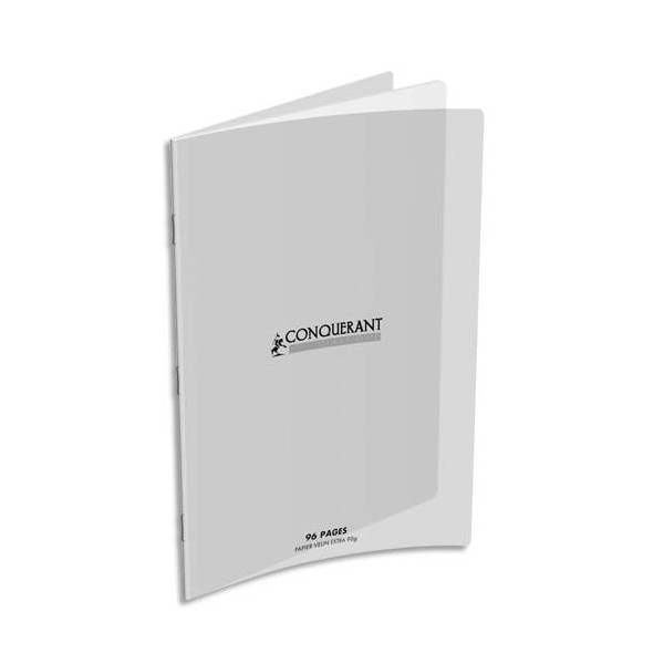CONQUERANT Cahier de maternelle 24 x 32 cm piqûre 96 pages unies (dessin blanc) couverture polypropylène incolore