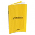 CONQUERANT BY HAMELIN Carnet C9 90g, 11 x 17 cm, 96 pages quadrillées 5x5, agrafé, en polypropylène jaune