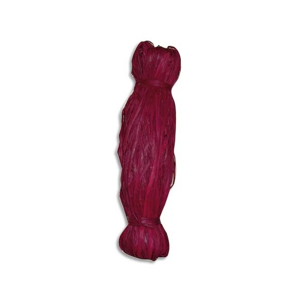 PW INTERNATIONAL Bobine de 50g de raphia végétal coloris Rouge, longueur non standardisée de 1 à 1,20 m