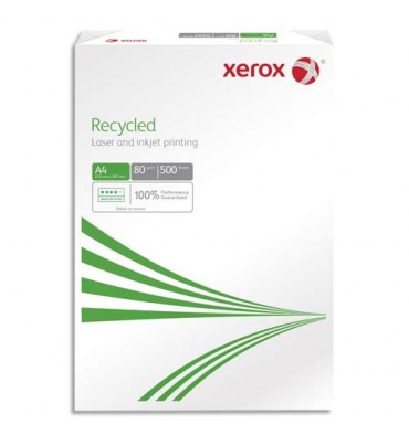 XEROX Ramette de 500 feuilles A4 80g, papier 100% recyclé blanc XEROX Recycled CIE 58