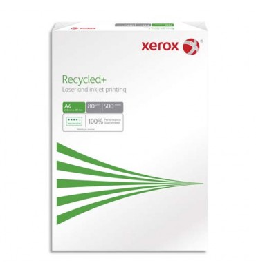 XEROX Ramette de 500 feuilles A4 80g, papier 100% recyclé blanc Recycled+ CIE 85