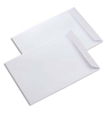 Pochette papier vélin blanc autocollante sans fenêtre ecologique