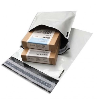 BONG Boîte de 100 pochettes en polyéthylène opaque blanches indéchirables 60 microns format 19 x 25 cm