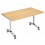 SODEMATUB Table mobile à plateau basculant rectangulaire hêtre aluminium - L160 x H74 x P80 cm