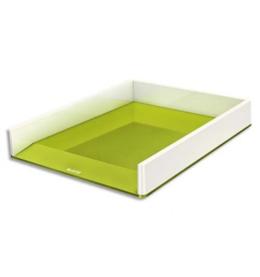 LEITZ Corbeille à courrier Dual blanc / vert métallisé - 26,7 x 4,9 x 33,6 cm