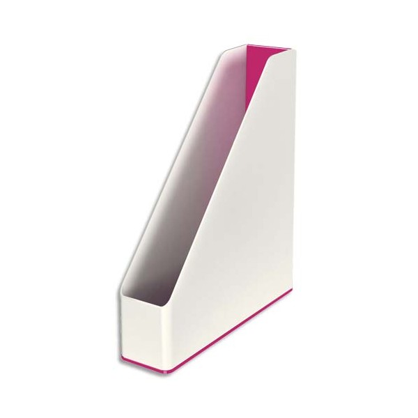 LEITZ Porte-revues Dual blanc/rose métallisé - 31,8 x 27,2 cm. Dos 7,3 cm