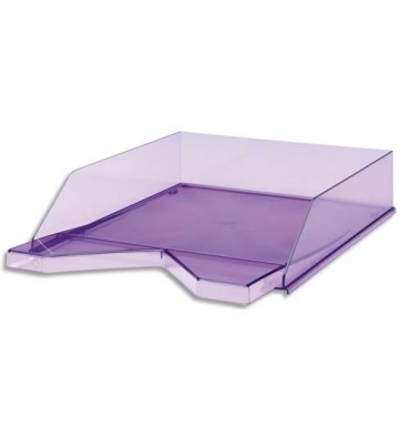 JALEMA Corbeille à courrier Silky Touch violet transparent 33,5 x 25,5 x 6,5 cm