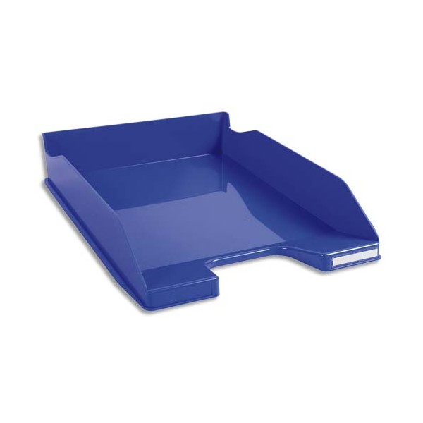 EXACOMPTA Corbeille à courrier Iderama. Coloris bleu glossy 34,7 x 6,5 x 25,5 cm