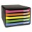 EXACOMPTA Module de classement à l'italienne 5 tiroirs BIG BOX Noir / Multicolore - 27 x 27,1 x 35,5 cm