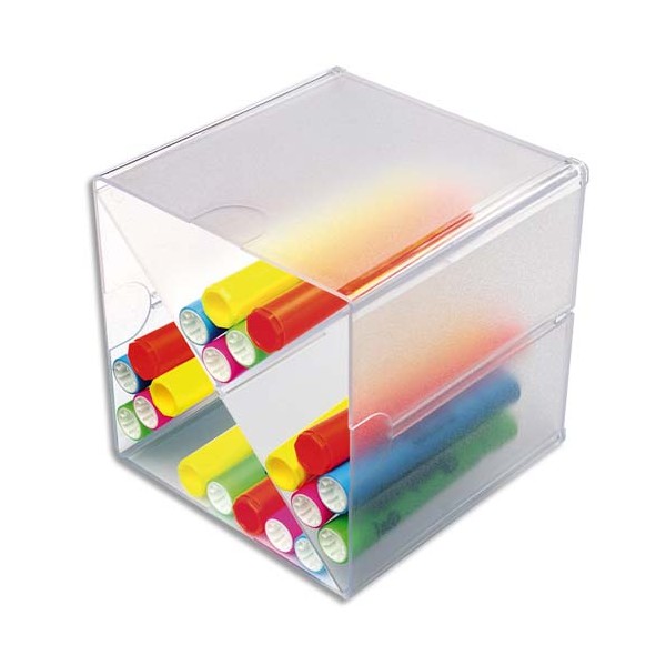 DEFLECTO Système modulable Cube séparation en X, 4 compartiments 15,2 x 15,2 x 15,2 cm