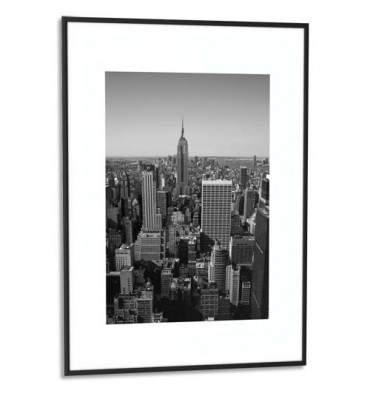 PAPERFLOW Cadre photo contour aluminium coloris noir, plaque en plexiglas. Format 60 x 80 cm 