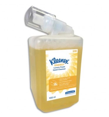 KLEENEX Cartouche d'1 litre de savon mousse Luxury Energy jaune parfum Arbre à thé 