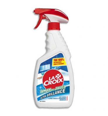 LACROIX Spray avec Javel 500 ml pour Salle de bain, anti-tartre, élimine trace et moisissure, désinfecte 