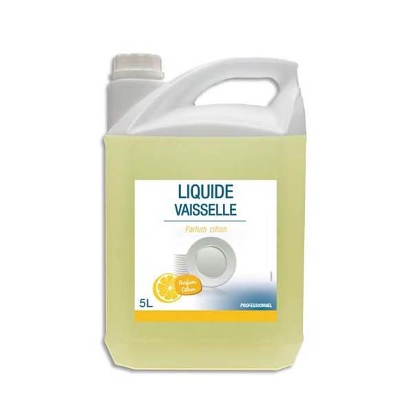 HYGIENE Bidon de5 Litres Liquide vaisselle concentré 14% matière active, Ph neutre, parfum citron
