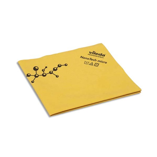 VILEDA Paquet de 5 Lavettes NanoTech Micro en microfibre - 40 x 38 x 0,7 cm jaune