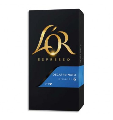 L'OR Boîte de 10 dosettes de 52g de café moulu Espresso Decaffeinato n°6