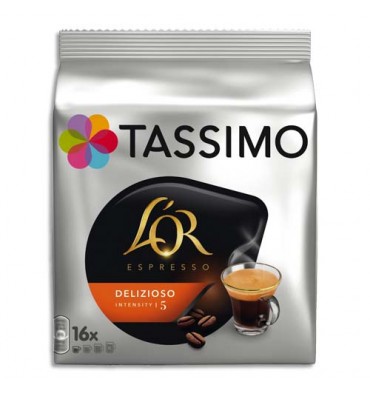 TASSIMO Sachet 16 doses de café torréfié moulu L'OR "Expresso Delizioso"