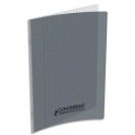 CONQUERANT CLASSIQUE Cahier piqûre 17 x 22 cm 48 pages grands carreaux 90g. Couverture polypropylène gris