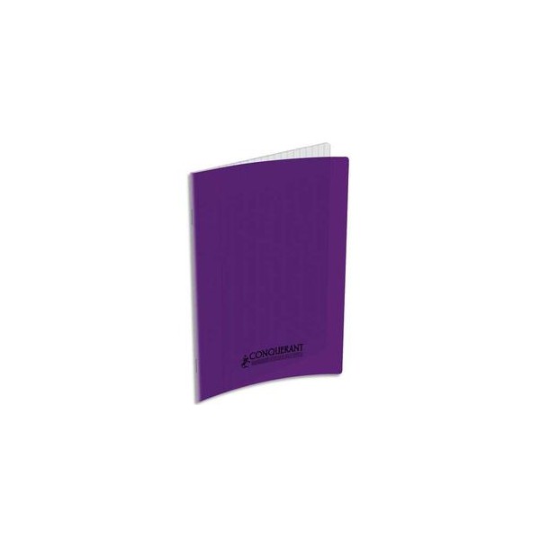 CONQUERANT CLASSIQUE Cahier piqûre 17 x 22 cm 32 pages grands carreaux 90g. Couverture polypro violet