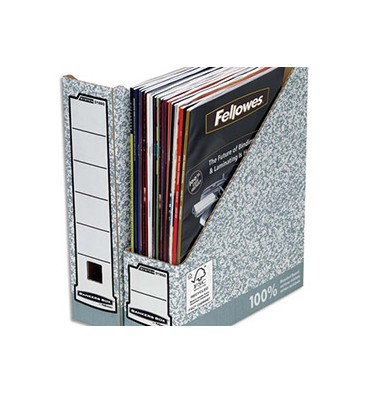 BANKERS BOX Porte-revue dos 8 cm pour format A4, carton recyclé gris/blanc