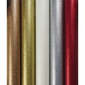 CLAIREFONTAINE Rouleau de papier cadeau métallisé uni pailleté 70g. 1,5 m x 0,7 mm. 5 coloris assortis