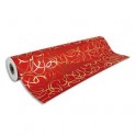 CLAIREFONTAINE Rouleau de papier cadeau Premium 80g. Spécial commerçant : 50 m x 0,7 mm. Rouge arabesque or