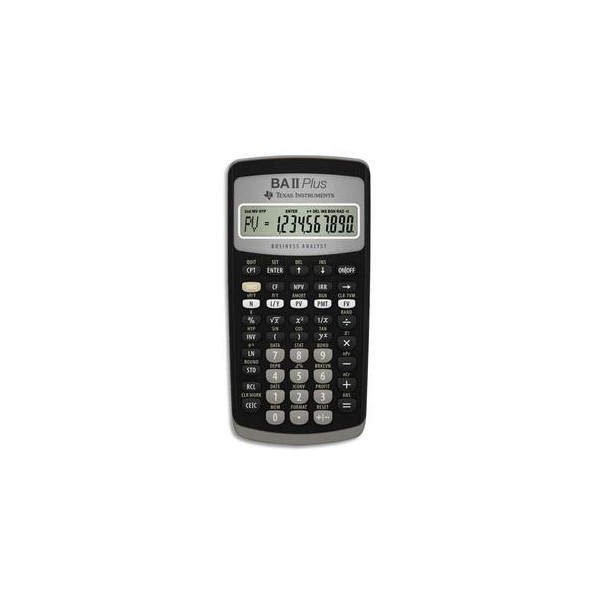 TEXAS INSTRUMENTS Calculatrice financière à 10 chiffres, BA-II-PLUS, coloris noir