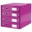 LEITZ Module de classement 4 tiroirs WOW en carton recouvert de polypropylène. Coloris violet