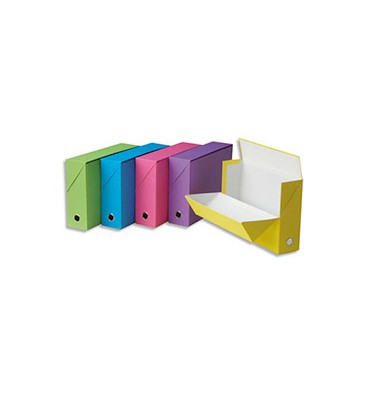 EXACOMPTA Boîtes de transfert Salsa, carton fort recouvert papier, dos 9 cm, 25 x 33 cm, coloris assortis