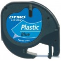 DYMO Ruban LETRATAG Noir / Plastique Bleu 12 mm x  4 m - 91205