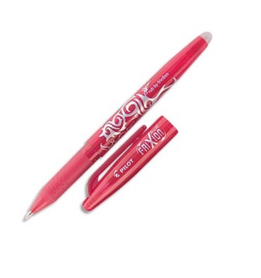 PILOT Roller FriXion Ball pointe moyenne 0,7 mm. Encre thermosensible effaçable rouge