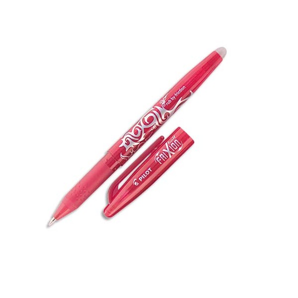 PILOT Roller FriXion Ball pointe moyenne 0,7 mm. Encre thermosensible effaçable rouge