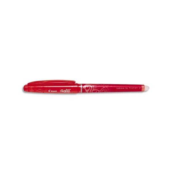 PILOT Roller FRIXION POINT, pointe hi-tec fine, s'efface à la gomme en bout de stylo, coloris rouge