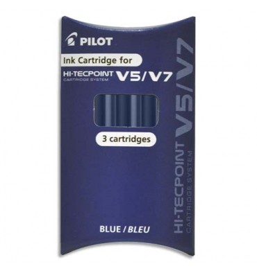 PILOT Pochette de 3 recharges pour V5/V7 BEGREEN encre bleue