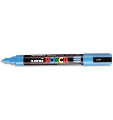 UNIBALL Marqueur peinture à l'eau, encre à pigmentation bleu clair, pointe moyenne UNI POSCA PC5M