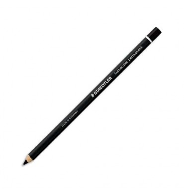 STAEDTLER Boîte de 12 crayons marqueur à sec permanent, toutes surfaces, coloris noir GLASOCHROM