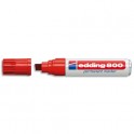 EDDING Marqueur Edding 800 permanent, corps aluminium - pointe biseautée - coloris rouge