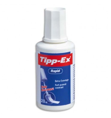 TIPP EX Correcteur fluide avec pinceau en mousse séchage rapide flacon de 20 ml RAPID