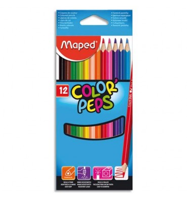 MAPED Pochette 12 crayons de couleur COLOR'PEPS. Coloris assortis
