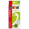 STABILO Etui 12 crayons de couleur GREENColors. Bois FSC, finition vernis mat. Coloris assortis