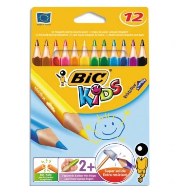 BIC KIDS Etuis de 12 crayons Evolution Triangle