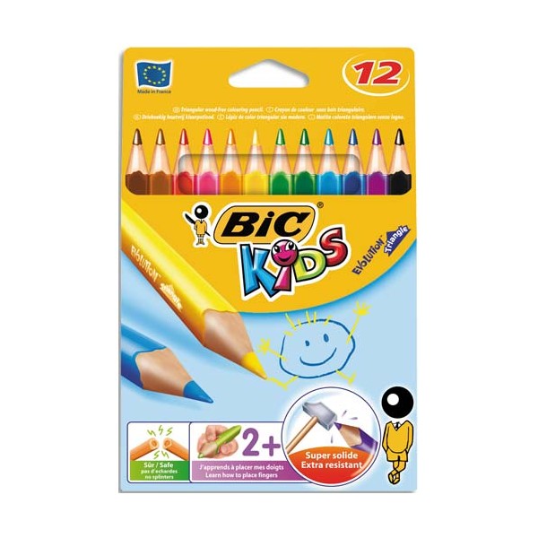 BIC KIDS Etuis de 12 crayons Evolution Triangle