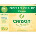 CANSON Pochette de 12 feuilles de papier dessin C A GRAIN 224g 24 x 32 cm 