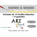 ARTPLUS BY ARTLINE Pochette de 12 feuilles +4 gratuites dessin 180g format A4+